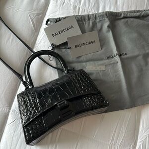 Balenciaga Hourglasss mini croc effect purse